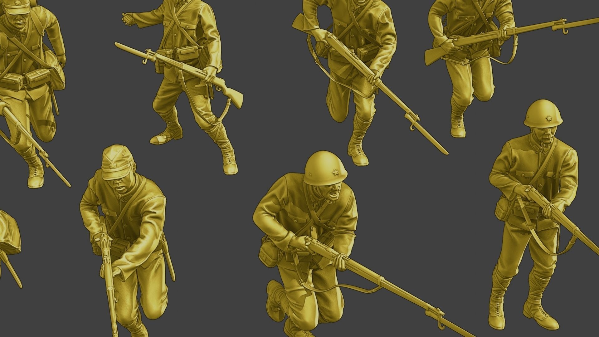 Japanese soldiers ww2 J2 Pack1 3D Model Collection_13