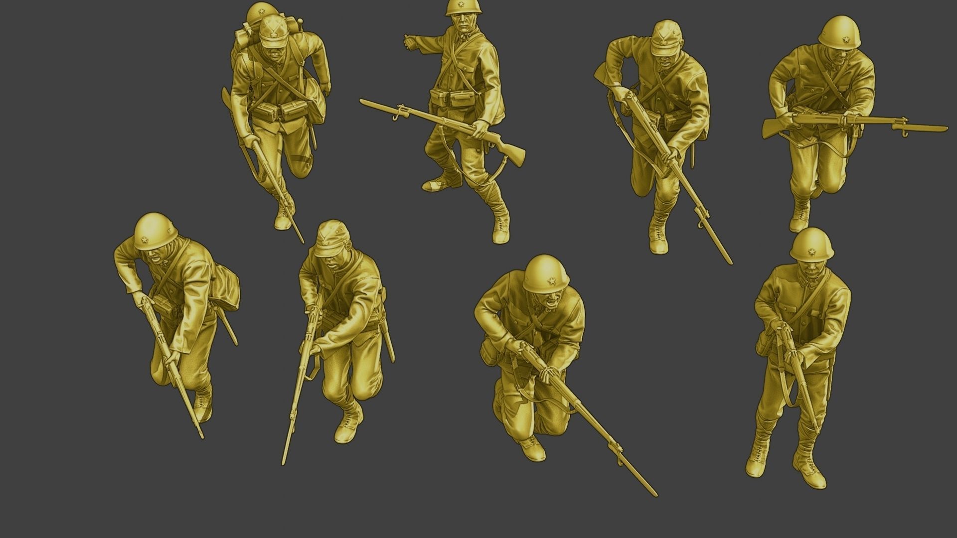 Japanese soldiers ww2 J2 Pack1 3D Model Collection_21