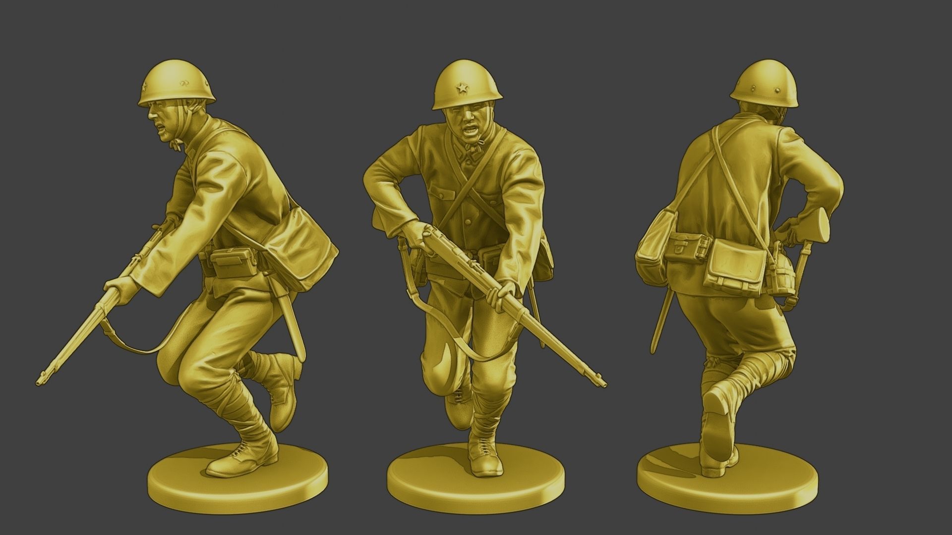 Japanese soldiers ww2 J2 Pack1 3D Model Collection_3