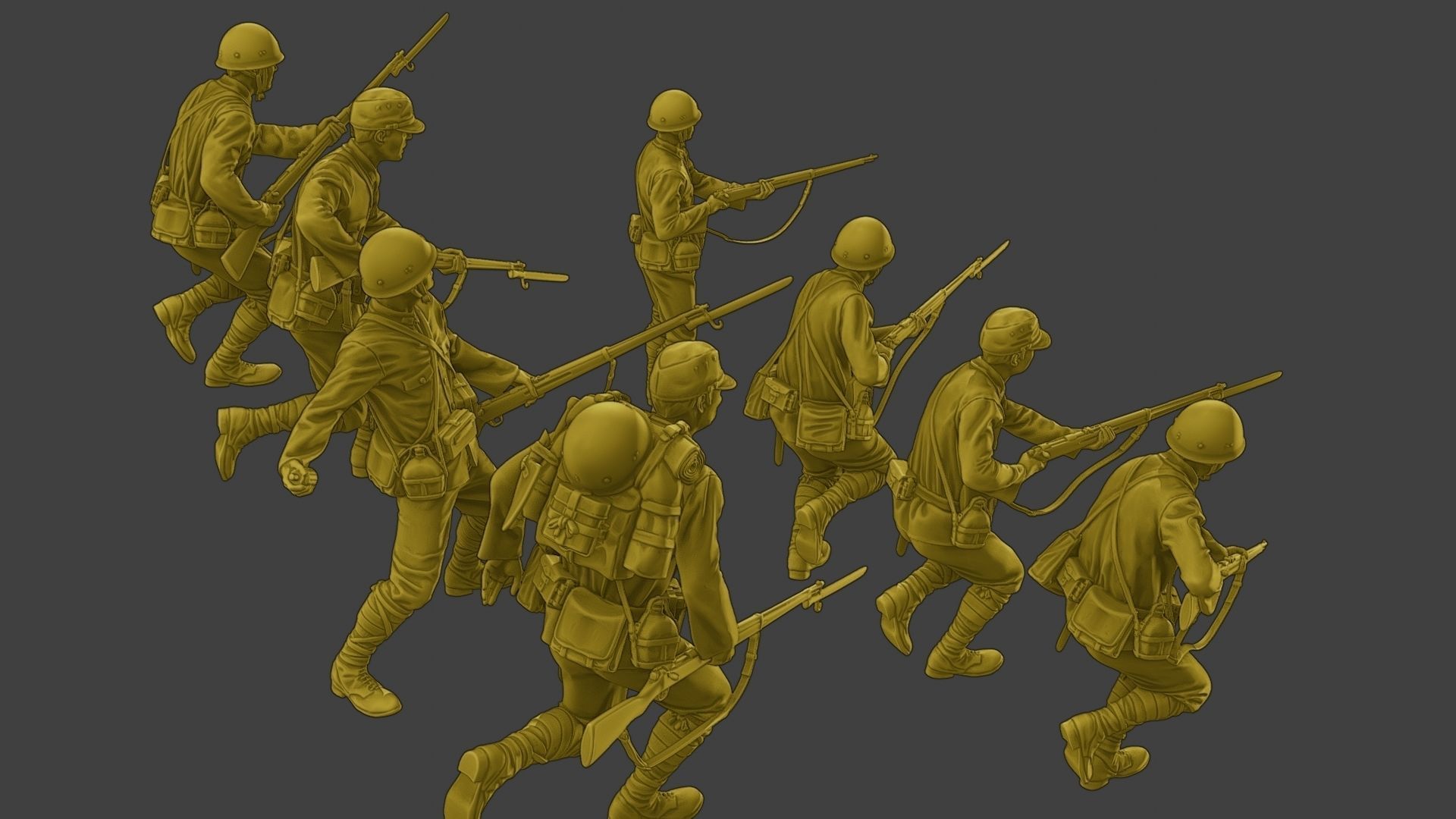 Japanese soldiers ww2 J2 Pack1 3D Model Collection_22