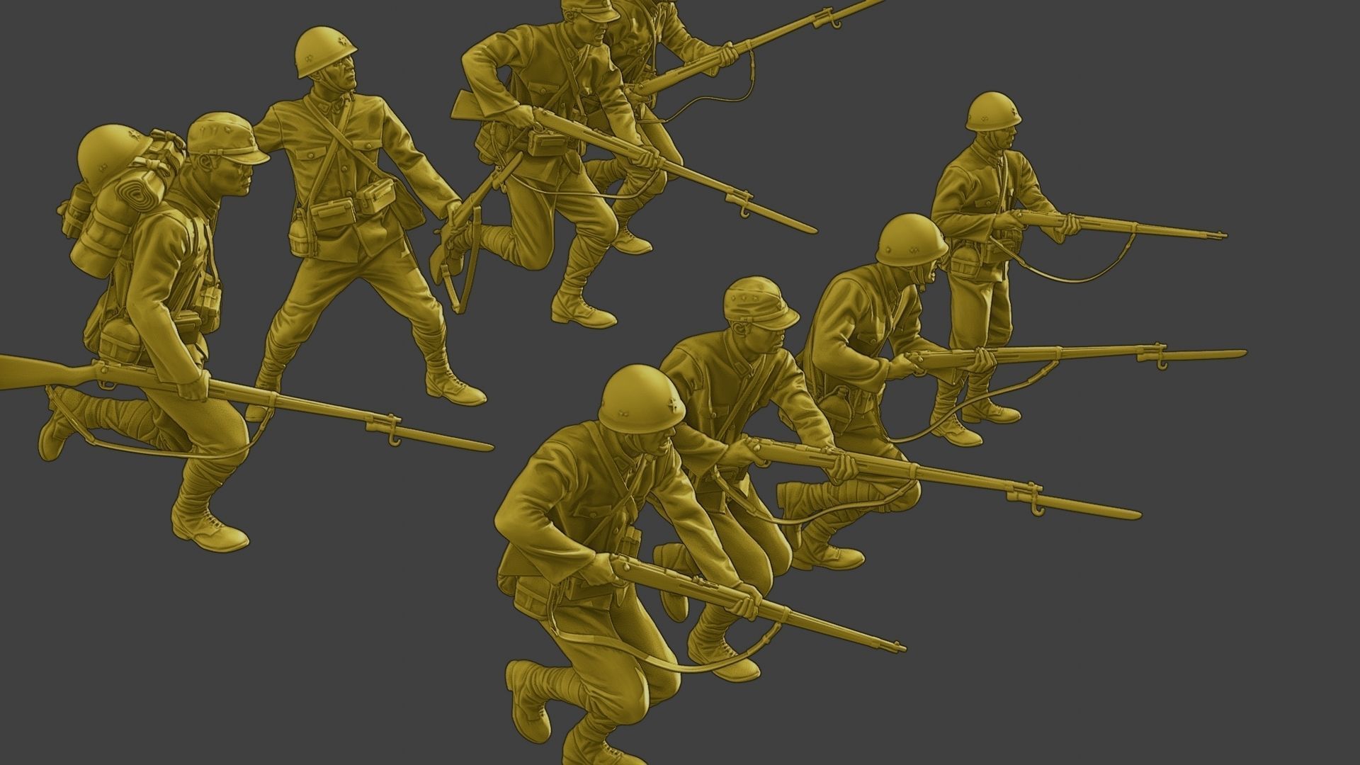 Japanese soldiers ww2 J2 Pack1 3D Model Collection_26