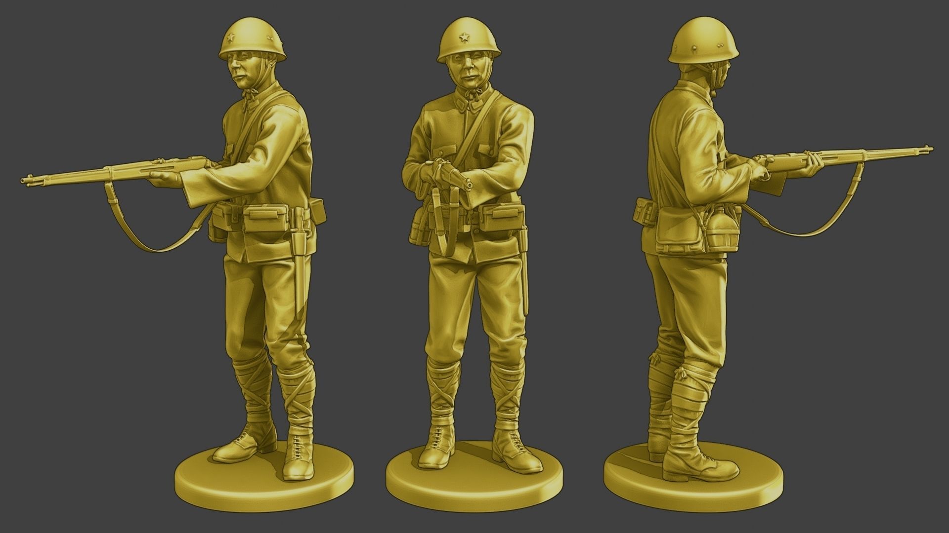 Japanese soldiers ww2 J2 Pack1 3D Model Collection_2