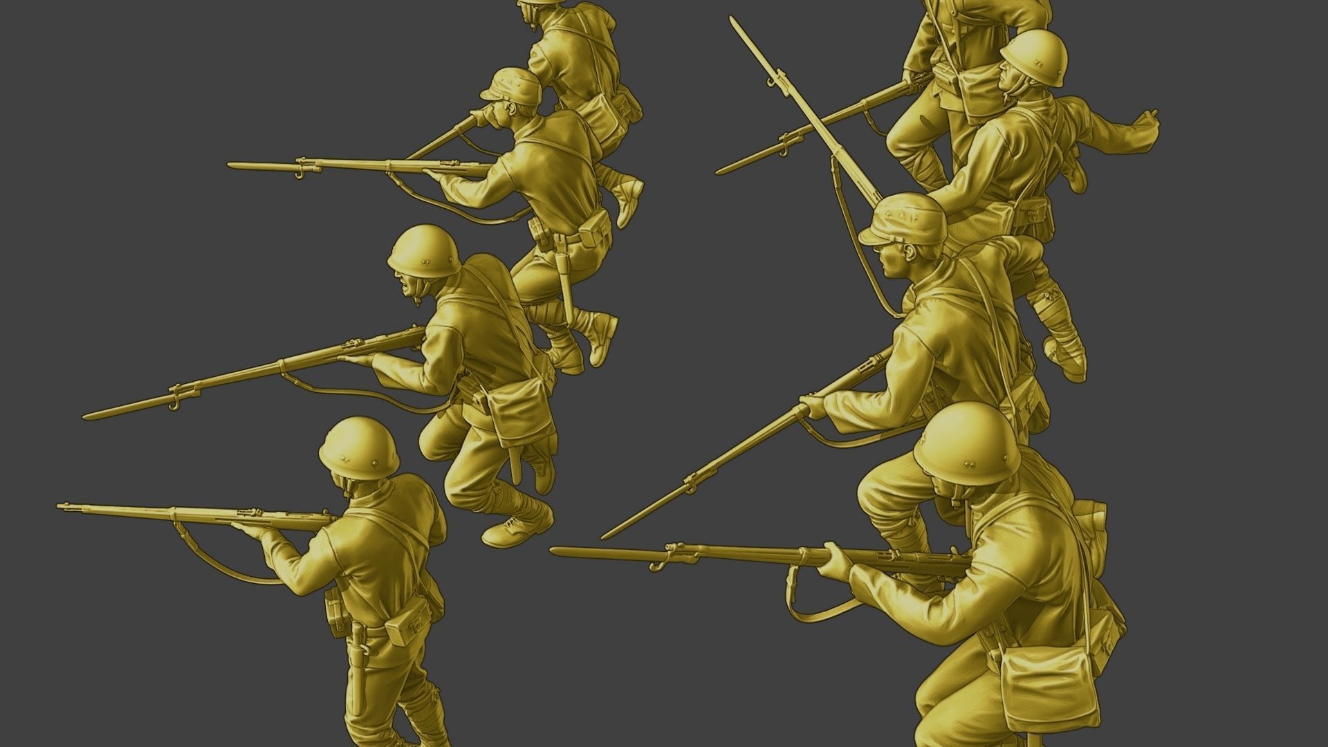 Japanese soldiers ww2 J2 Pack1 3D Model Collection_12