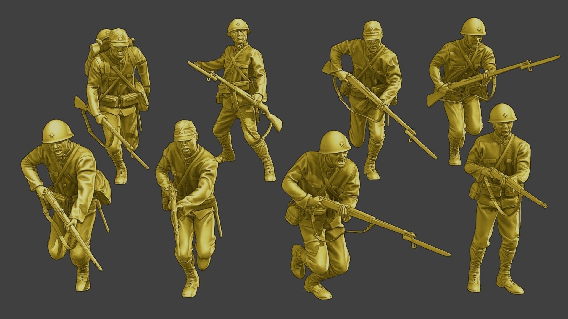 Japanese soldiers ww2 J2 Pack1 3D Model Collection_28