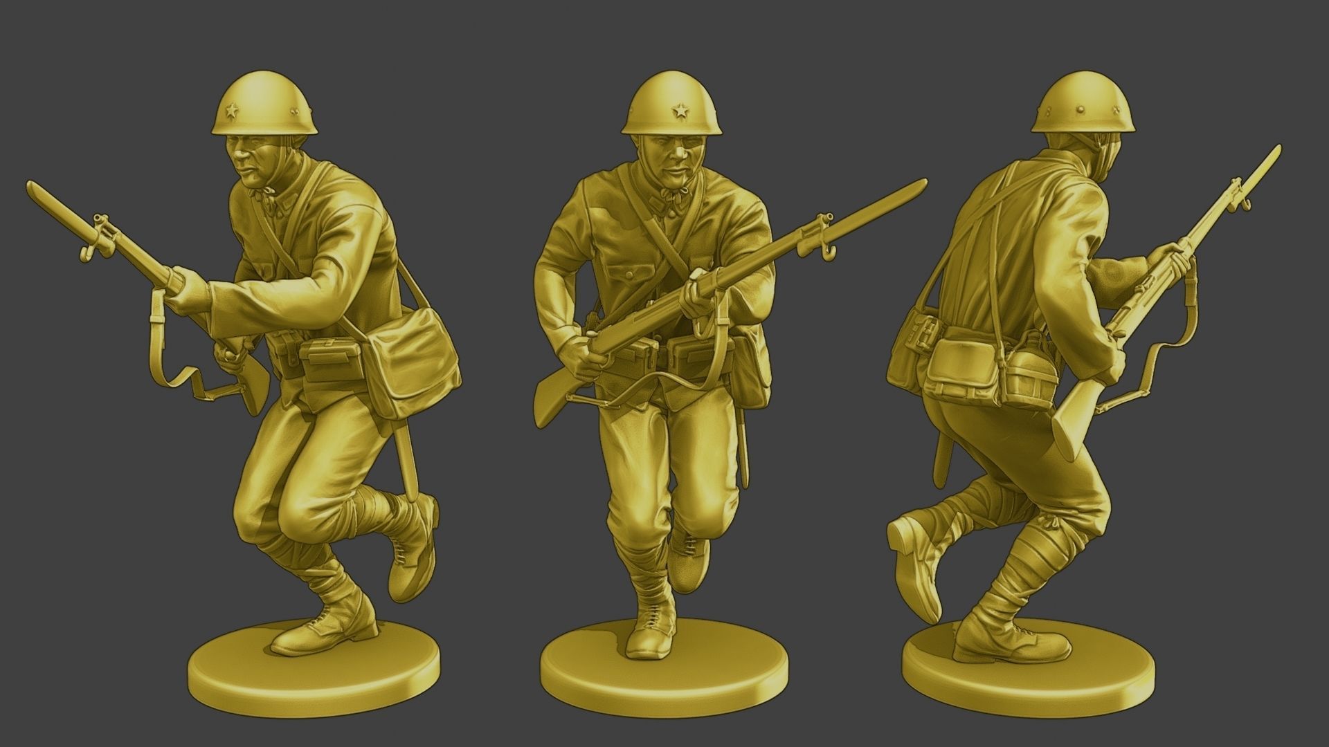 Japanese soldiers ww2 J2 Pack1 3D Model Collection_9
