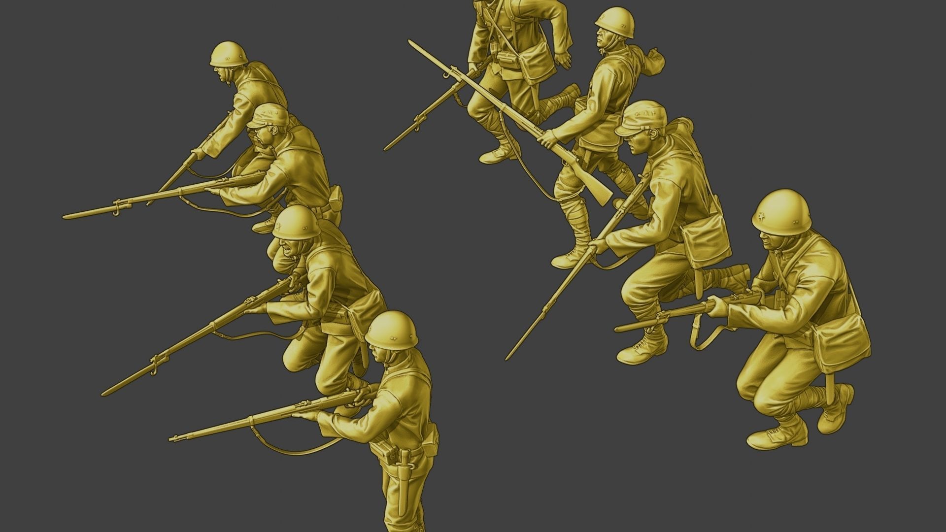 Japanese soldiers ww2 J2 Pack1 3D Model Collection_30