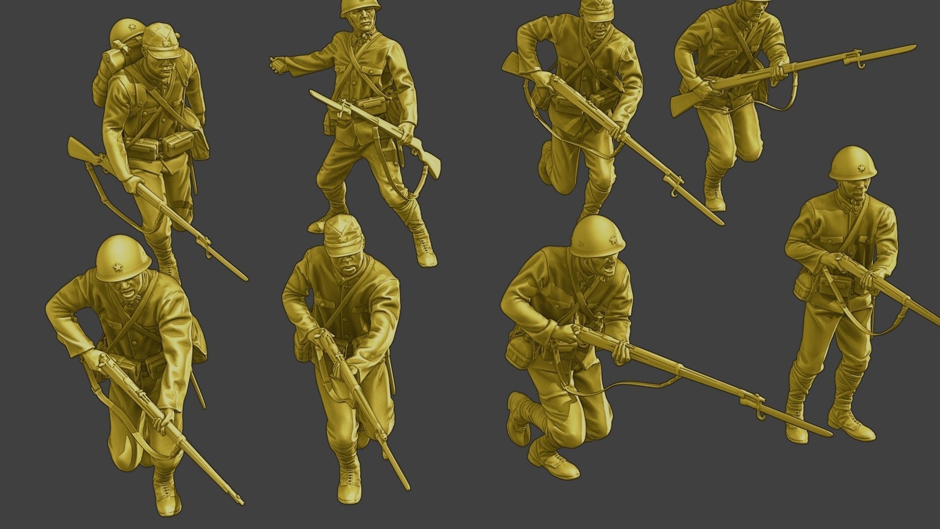 Japanese soldiers ww2 J2 Pack1 3D Model Collection_29