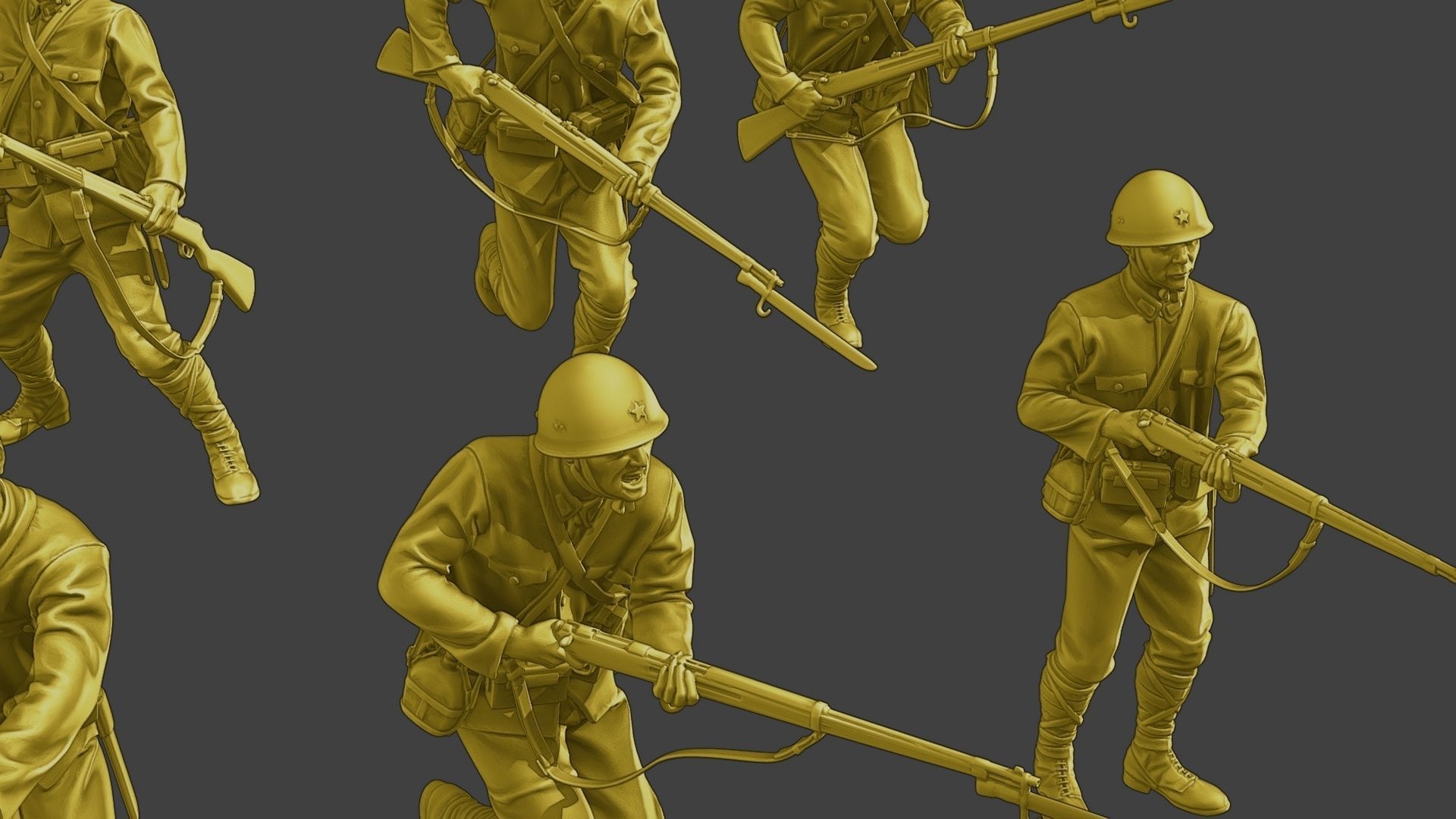 Japanese soldiers ww2 J2 Pack1 3D Model Collection_24