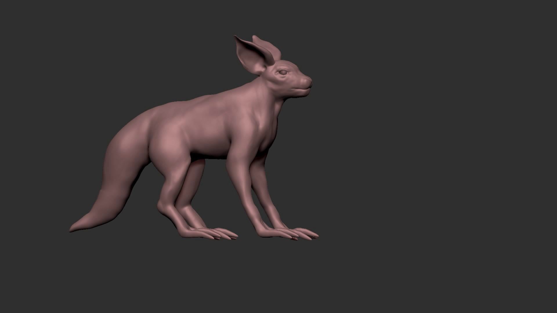 half cat half fox Low-poly 3D model_14