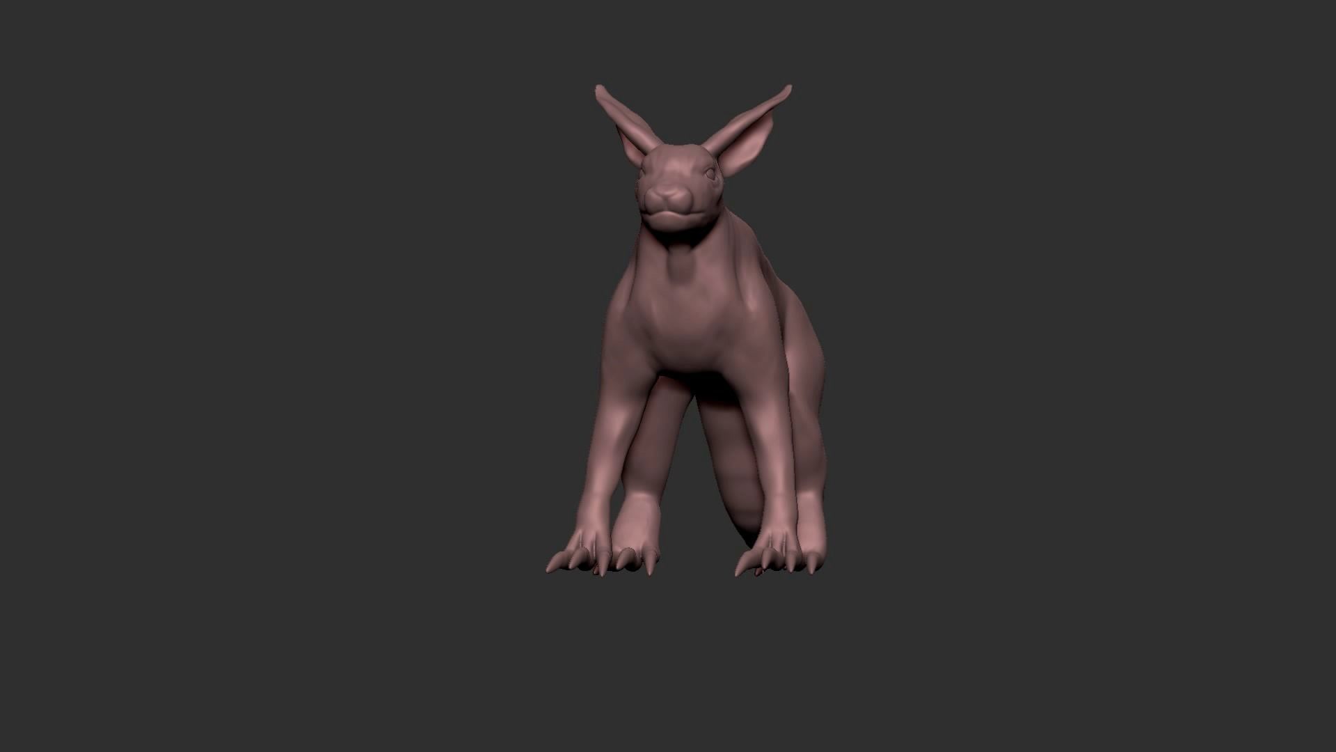 half cat half fox Low-poly 3D model_8