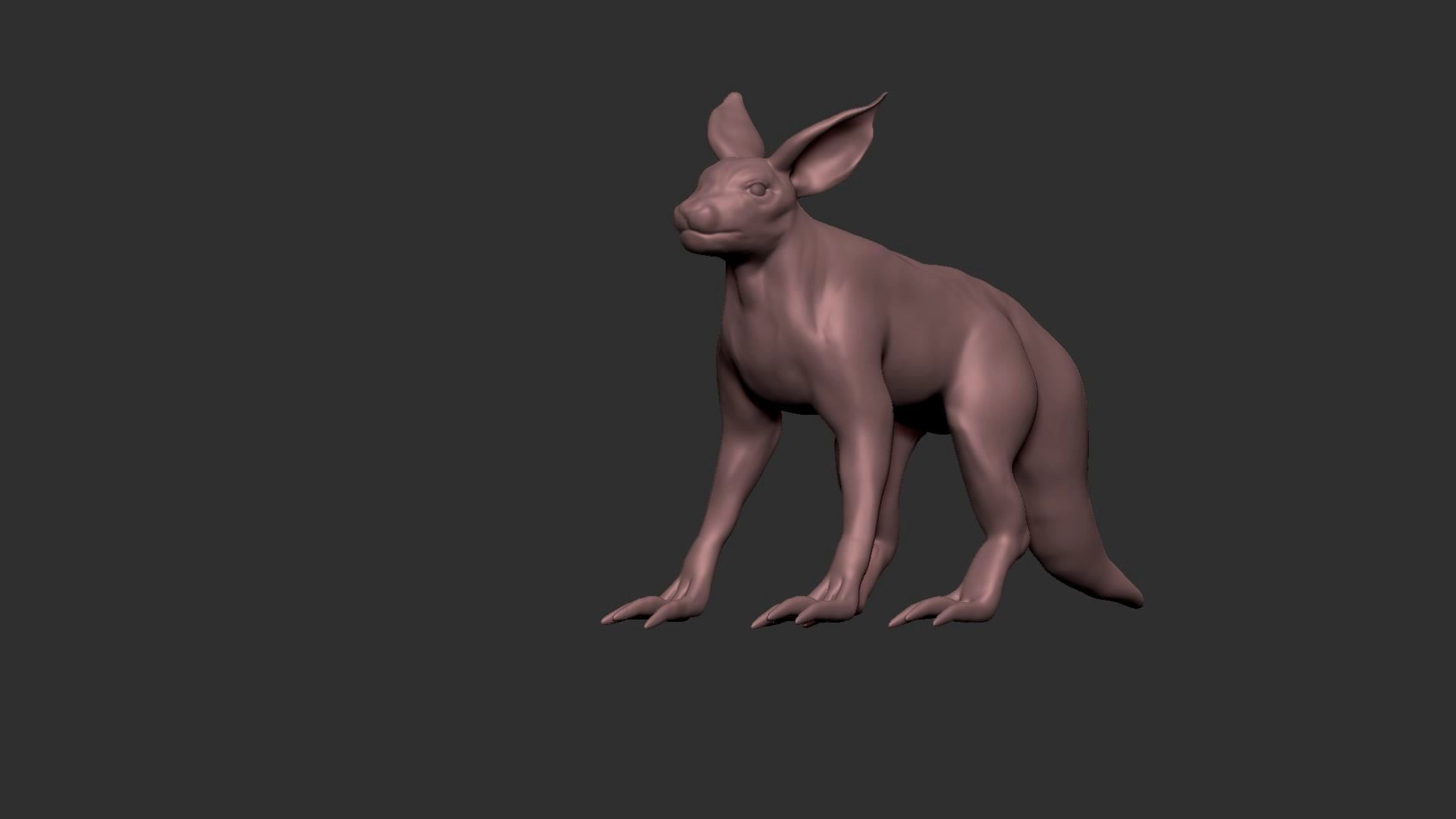 half cat half fox Low-poly 3D model_6