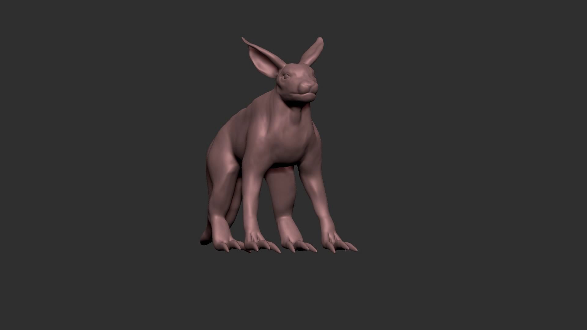 half cat half fox Low-poly 3D model_10