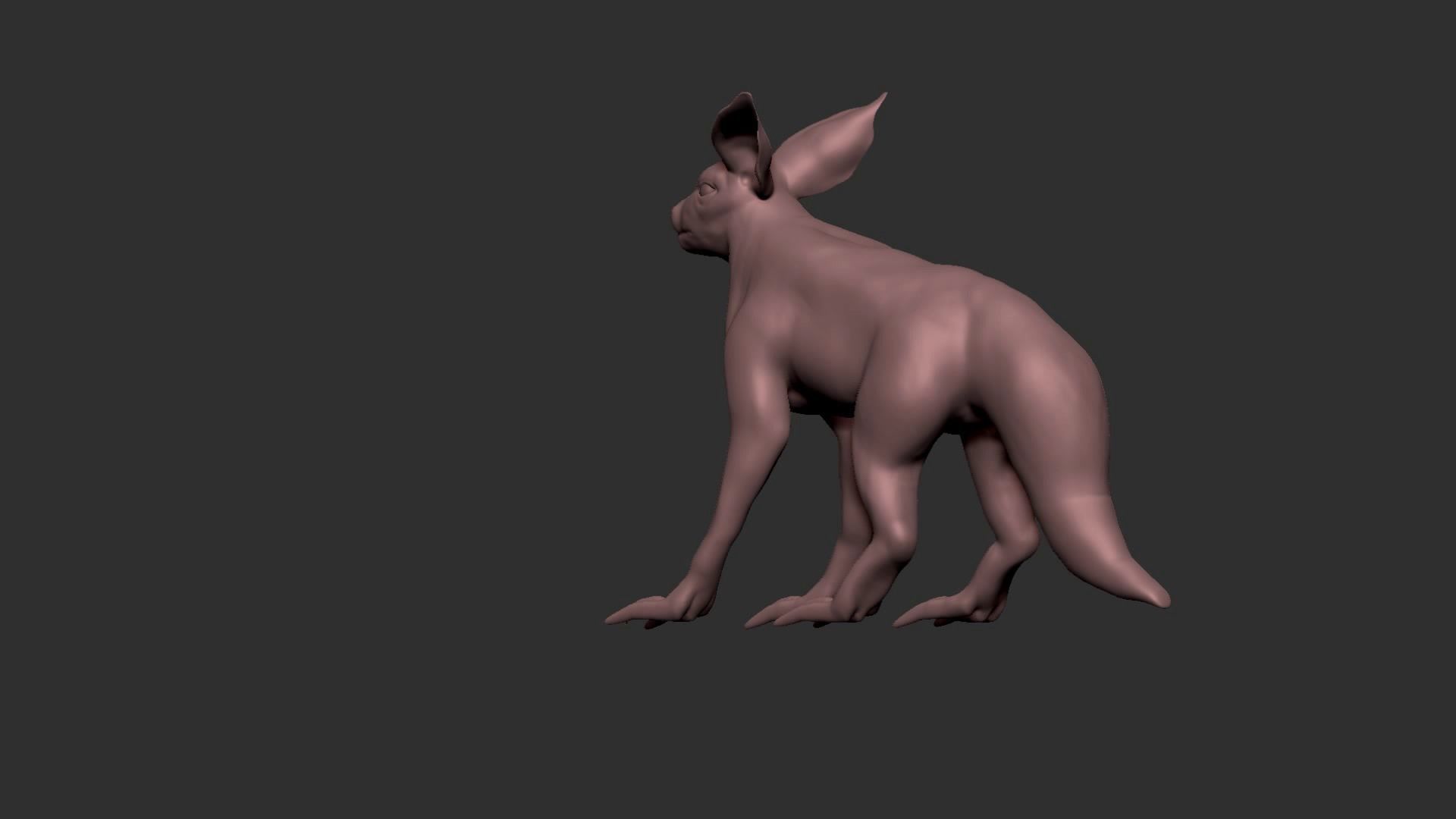 half cat half fox Low-poly 3D model_20