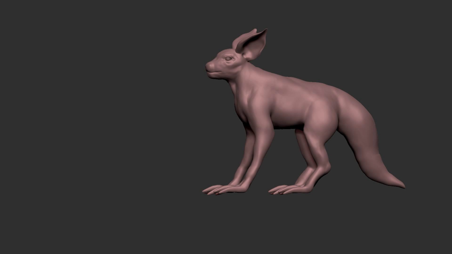half cat half fox Low-poly 3D model_4