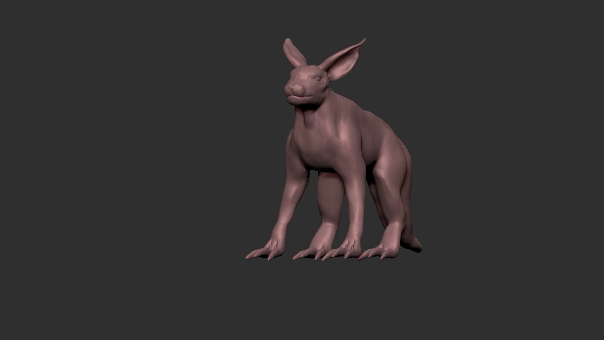 half cat half fox Low-poly 3D model_7
