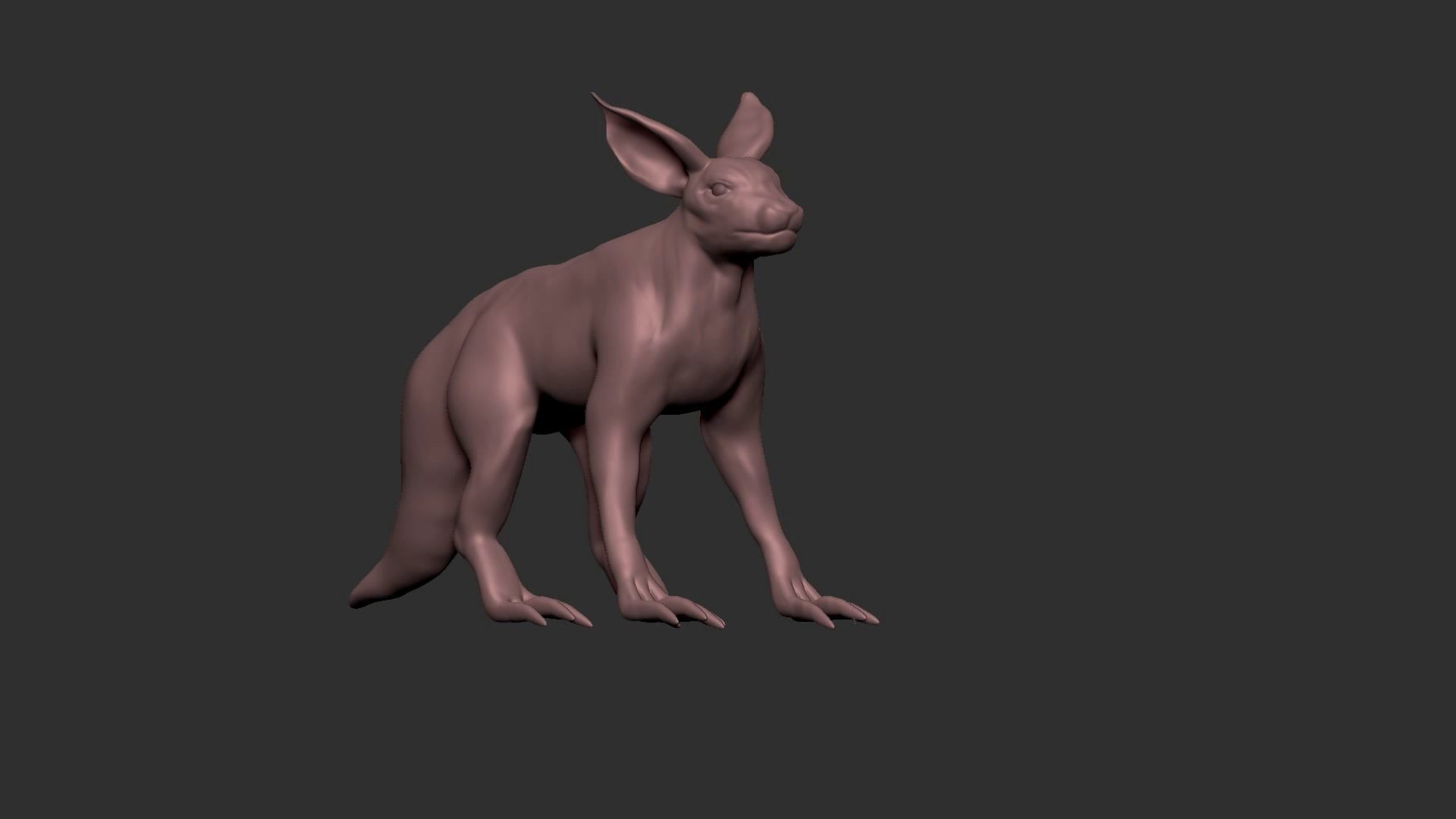 half cat half fox Low-poly 3D model_11