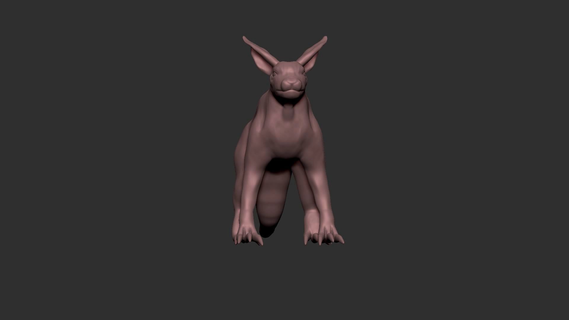 half cat half fox Low-poly 3D model_9