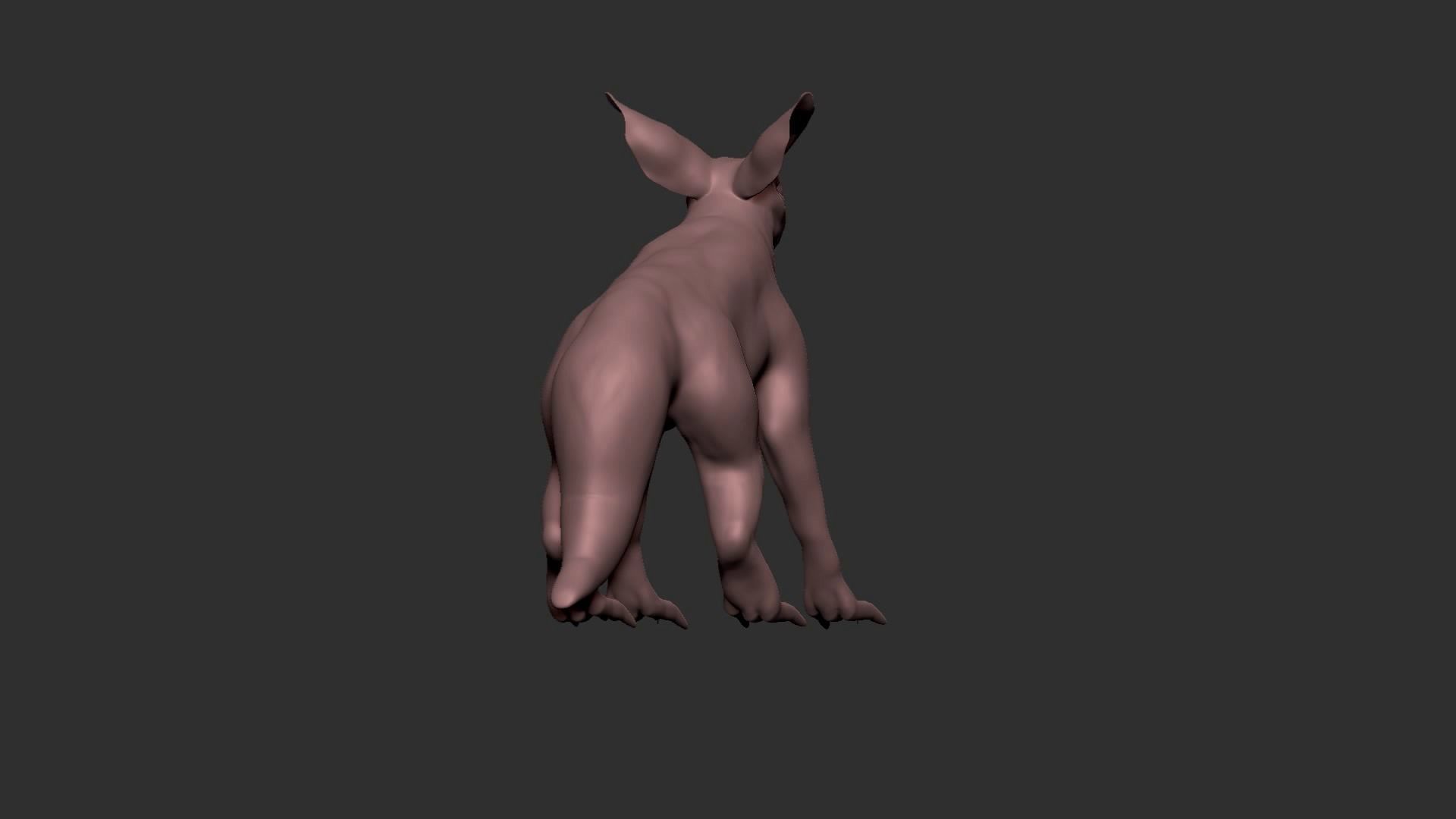 half cat half fox Low-poly 3D model_16