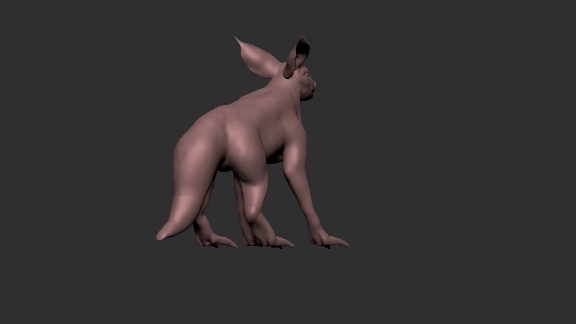 half cat half fox Low-poly 3D model_15
