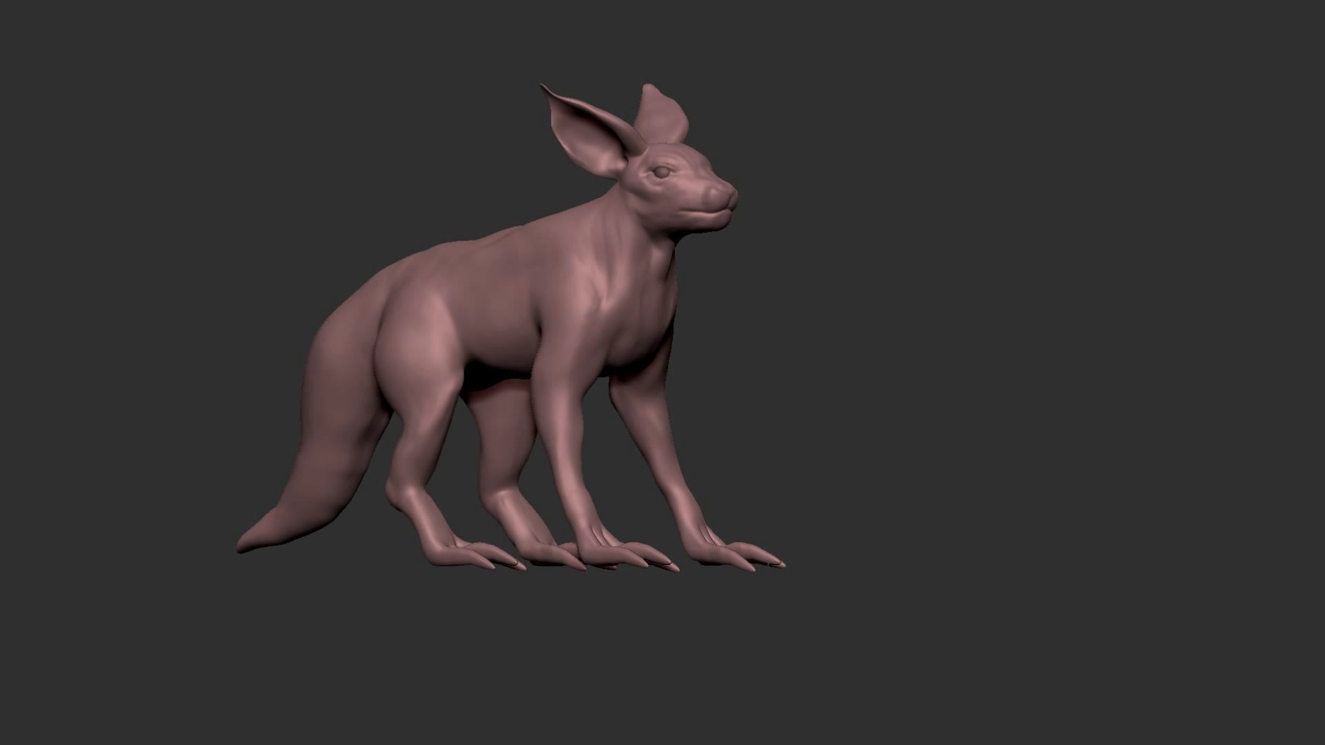 half cat half fox Low-poly 3D model_12