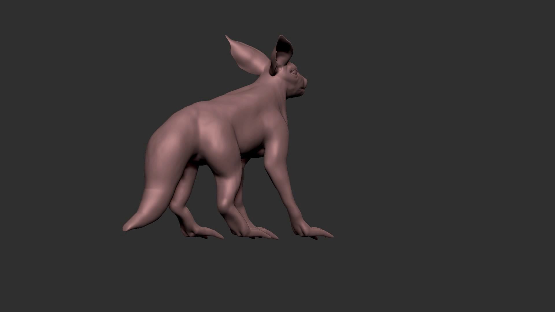 half cat half fox Low-poly 3D model_13
