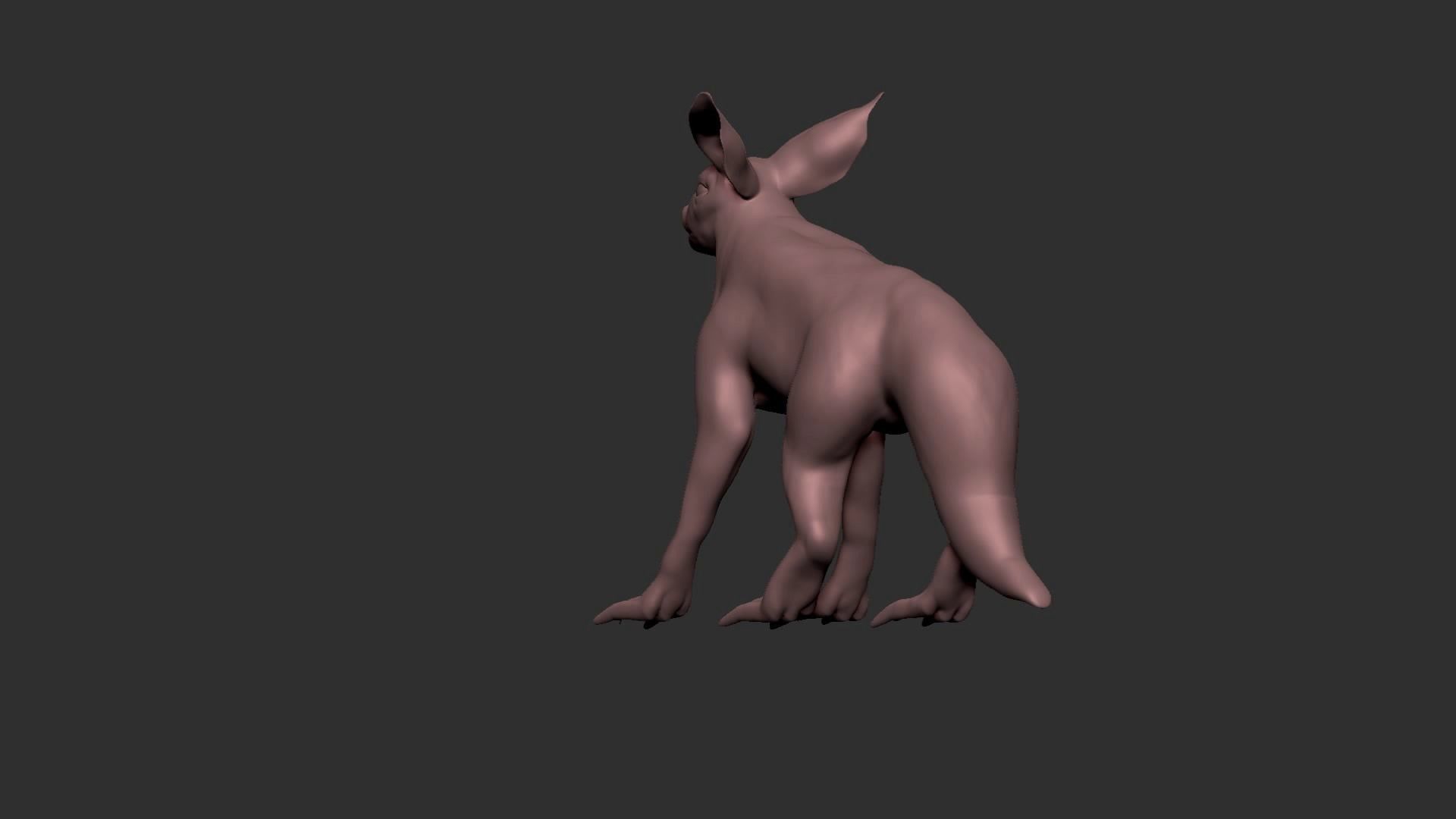 half cat half fox Low-poly 3D model_19
