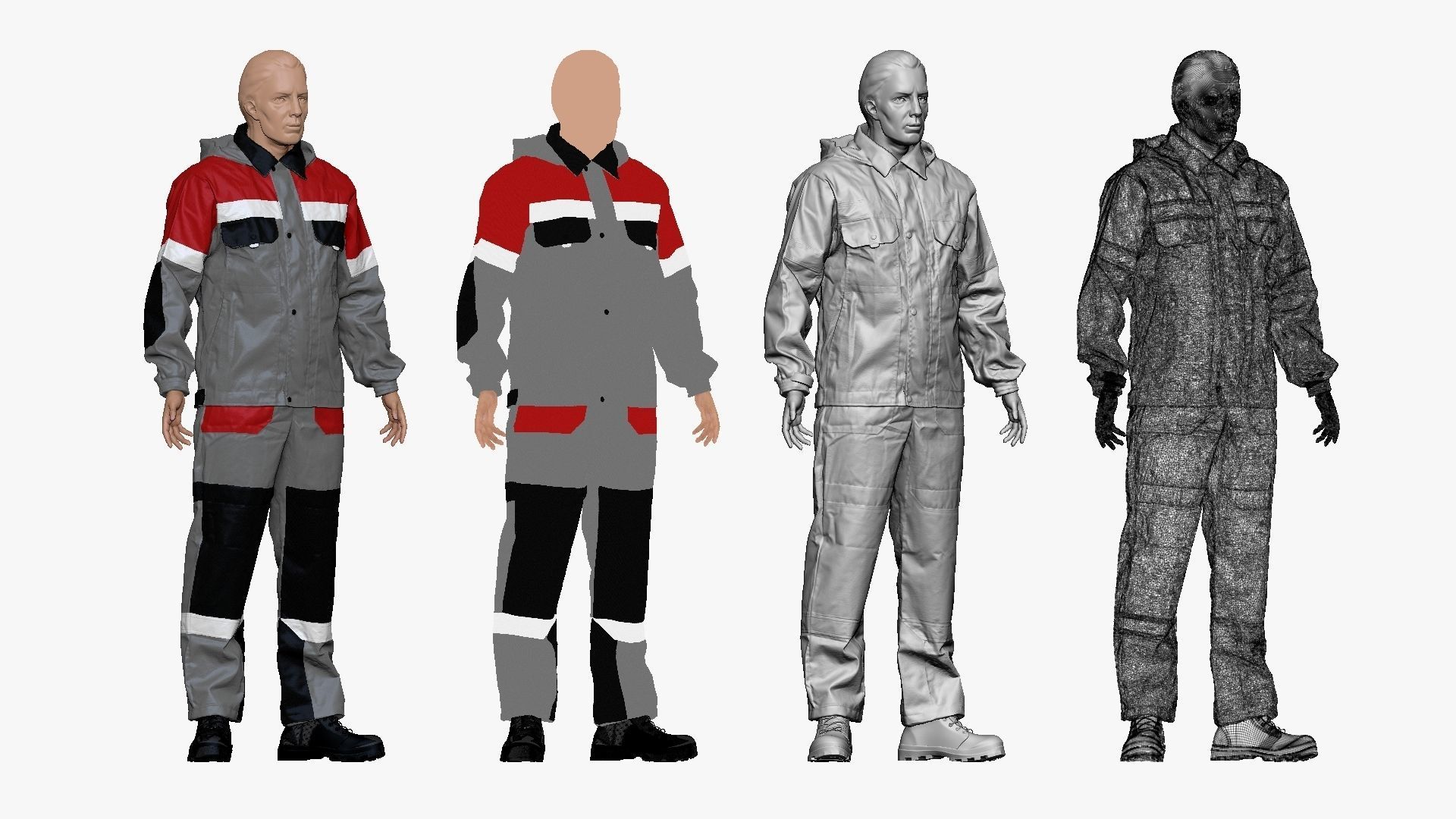 001156 engineering suit light gray Low-poly 3D model_1