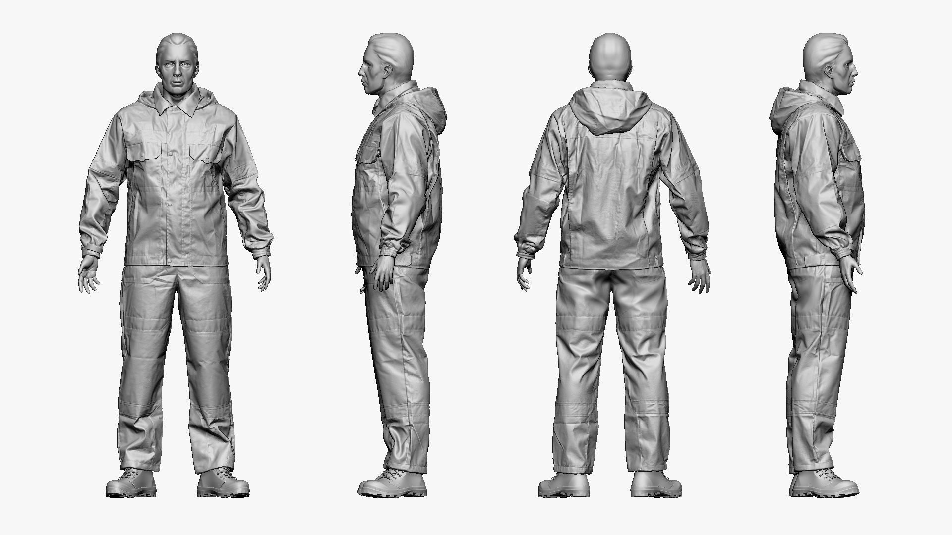 001156 engineering suit light gray Low-poly 3D model_4
