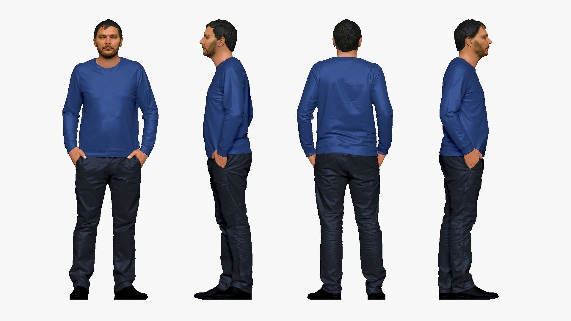 001165 man with hobo beard hand in pockets 3D model_3