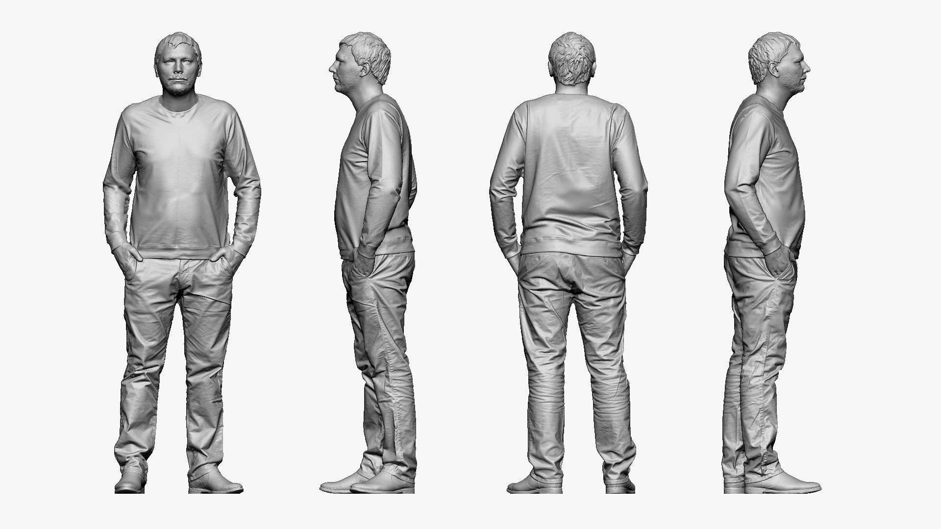 001165 man with hobo beard hand in pockets 3D model_4