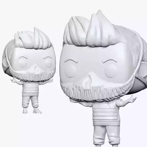 001166 big head toy in mask and armor 3d print ready