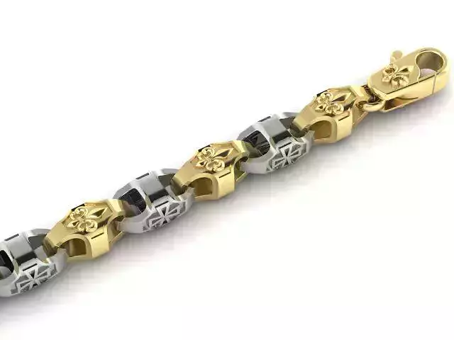 beautiful chain or bracelet  royal lily and maltese cross