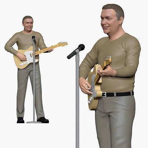 001170 guitarist with telecaster guitar 3D model