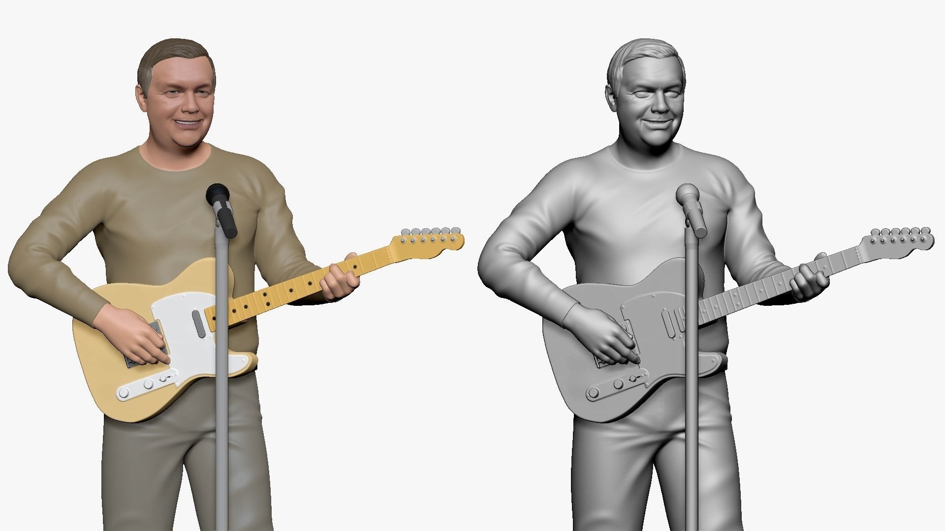 001170 guitarist with telecaster guitar 3d print ready 3D print model_5