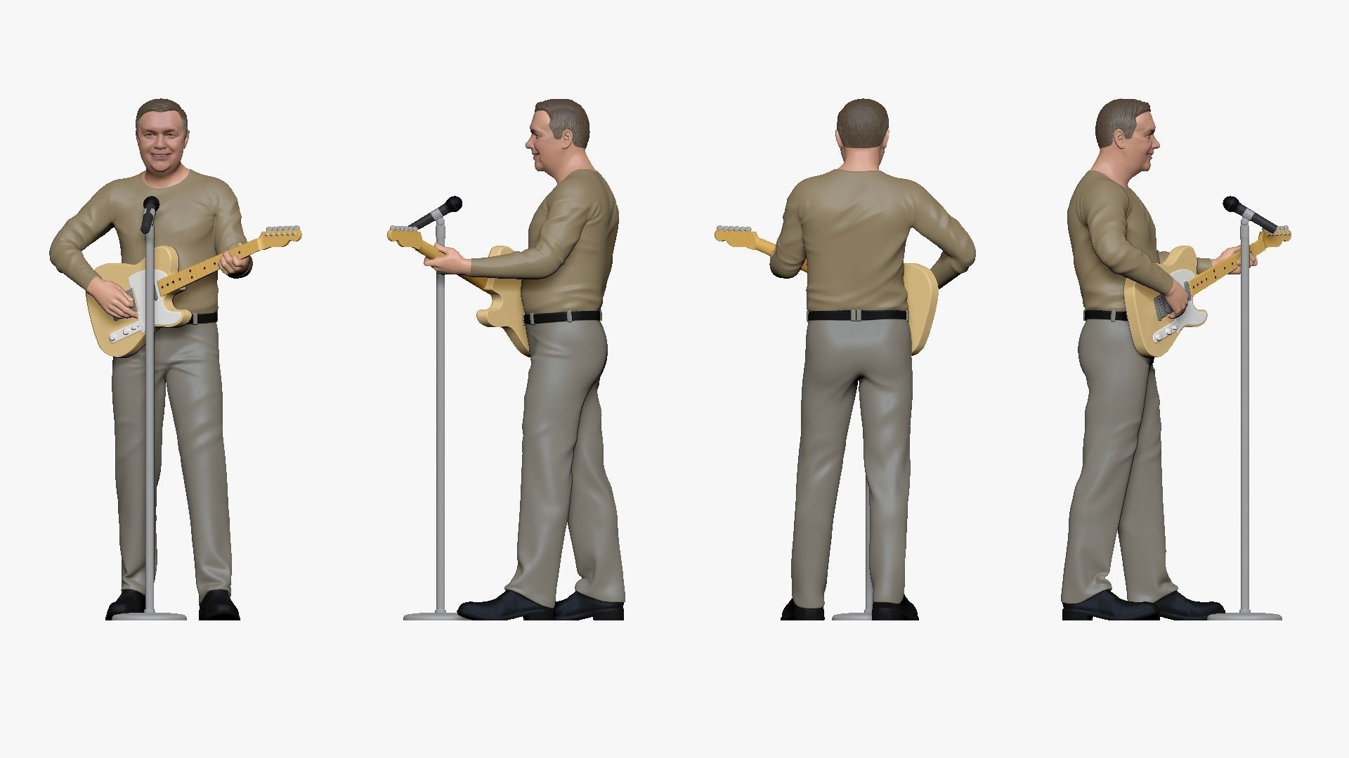 001170 guitarist with telecaster guitar 3d print ready 3D print model_3