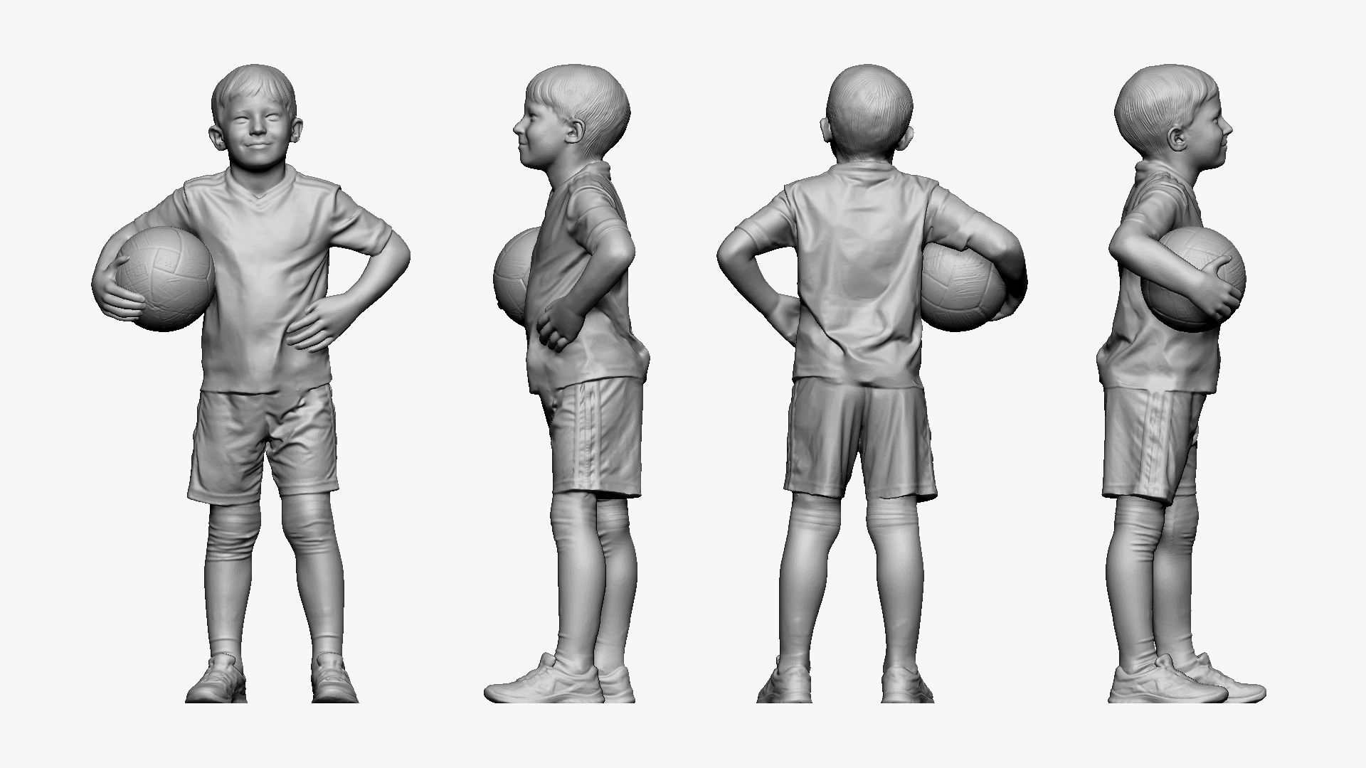 001175 soccerplayer boy in red uniform 3d print ready 3D print model_4