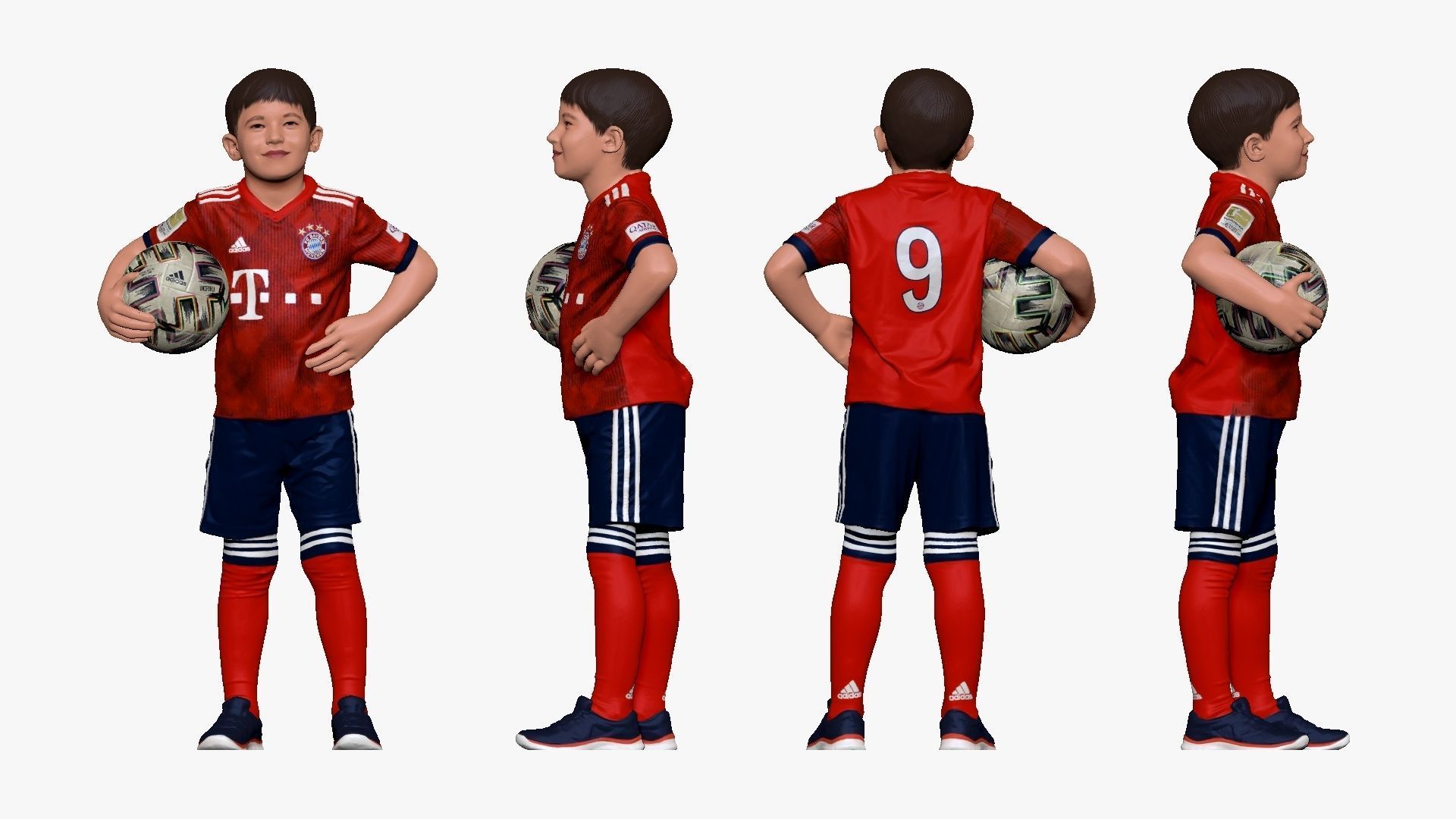 001175 soccerplayer boy in red uniform 3d print ready 3D print model_3