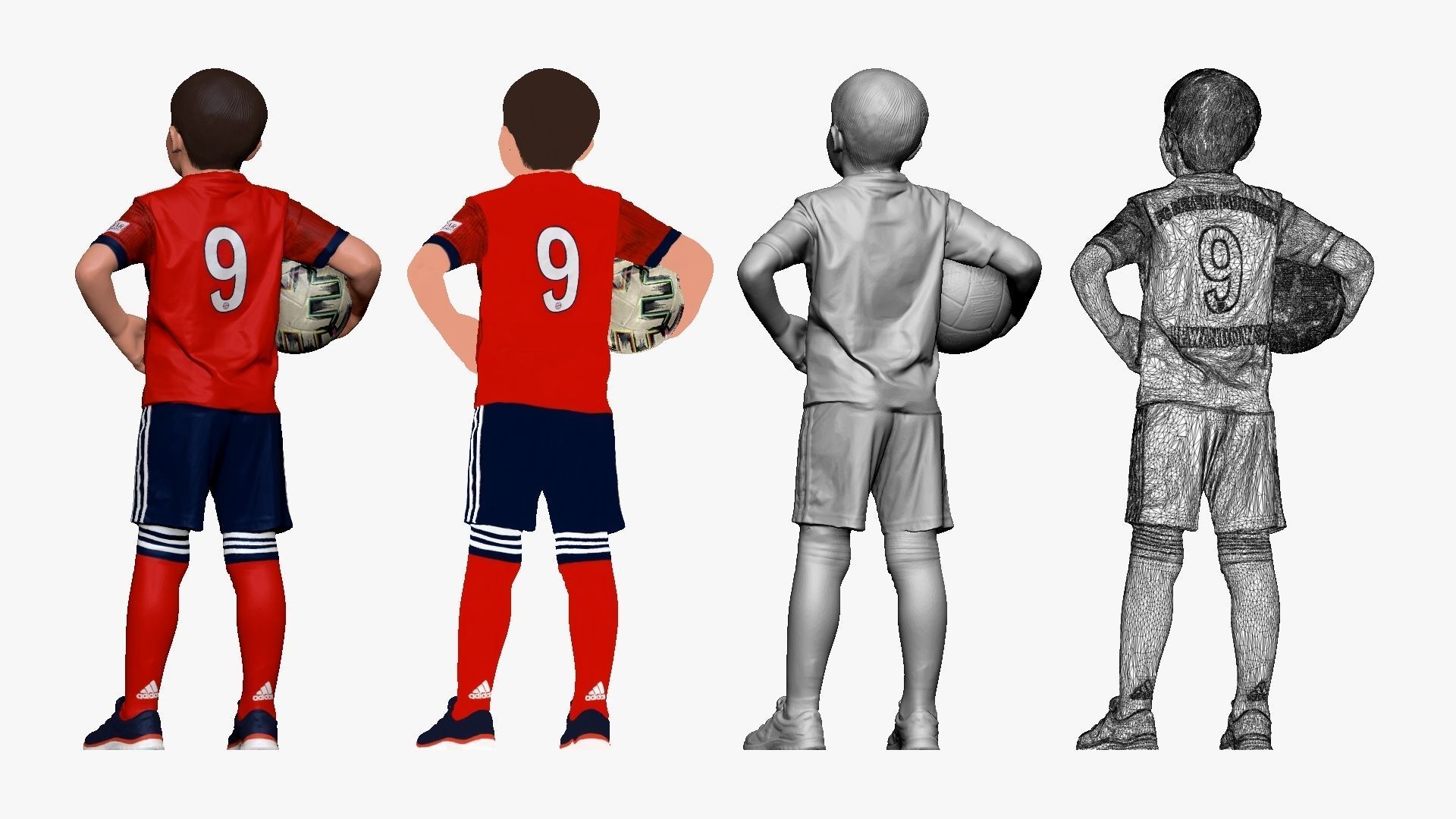 001175 soccerplayer boy in red uniform 3d print ready 3D print model_2
