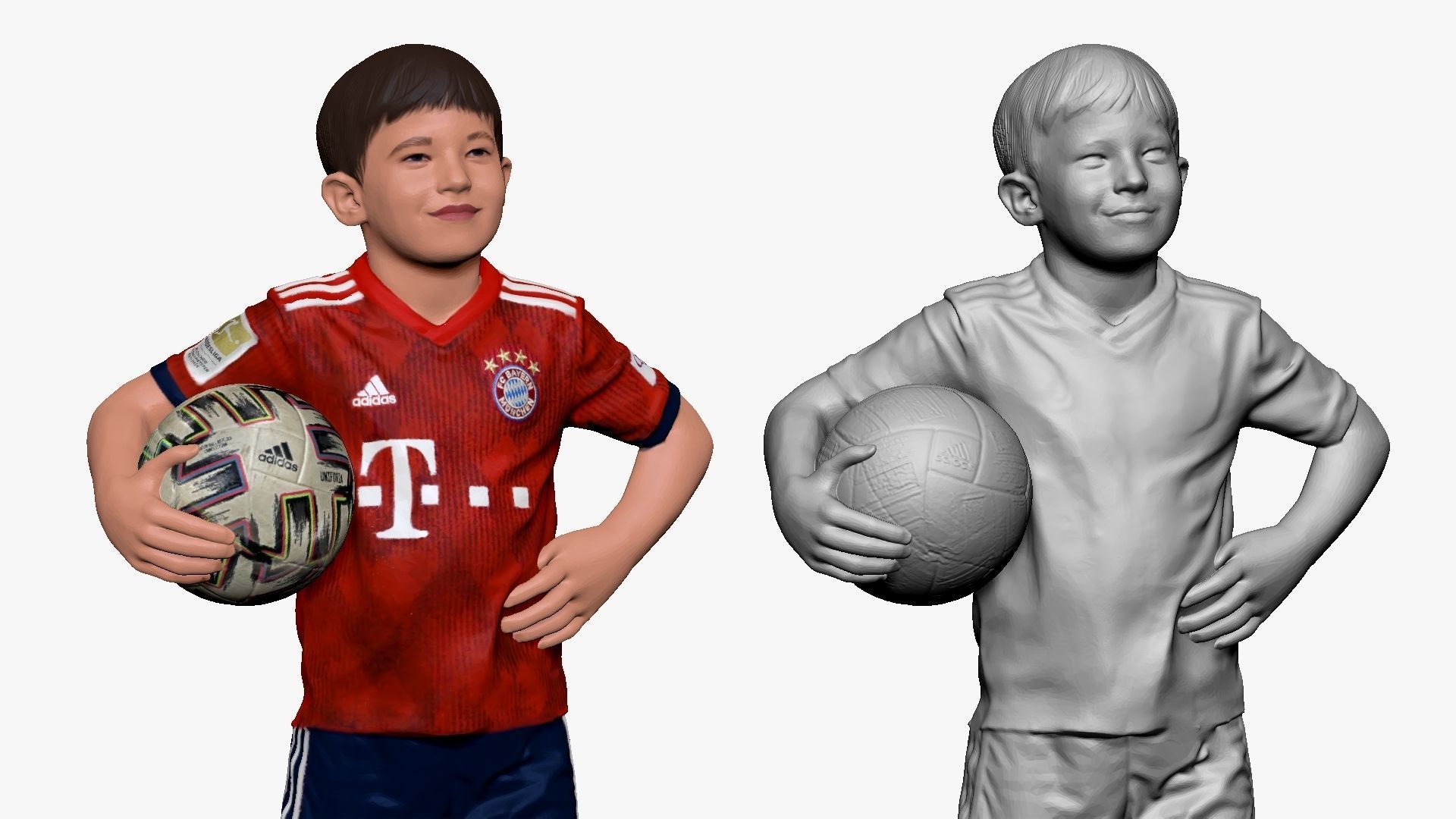 001175 soccerplayer boy in red uniform 3d print ready Free 3D print model