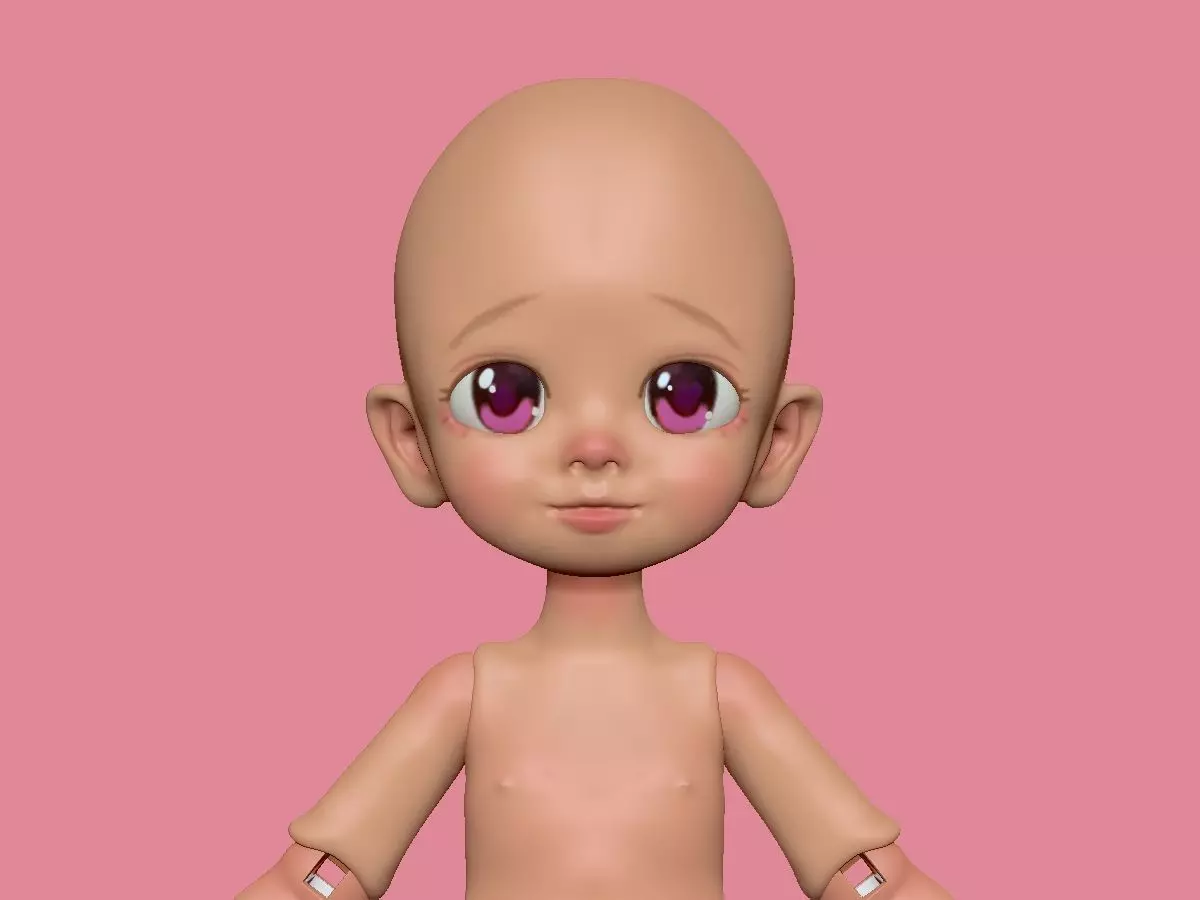 B-chan Bjd series Addition Head normal ears file for 3D print 3D print model