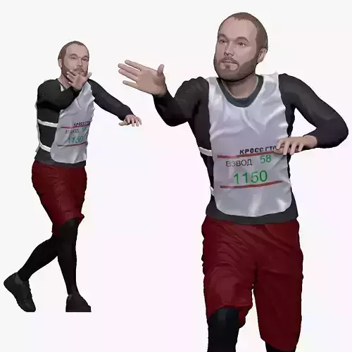001180 Bearded Runner 3D Character Model
