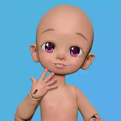 B-chan Bjd series Addition Head Smile face file for 3D print