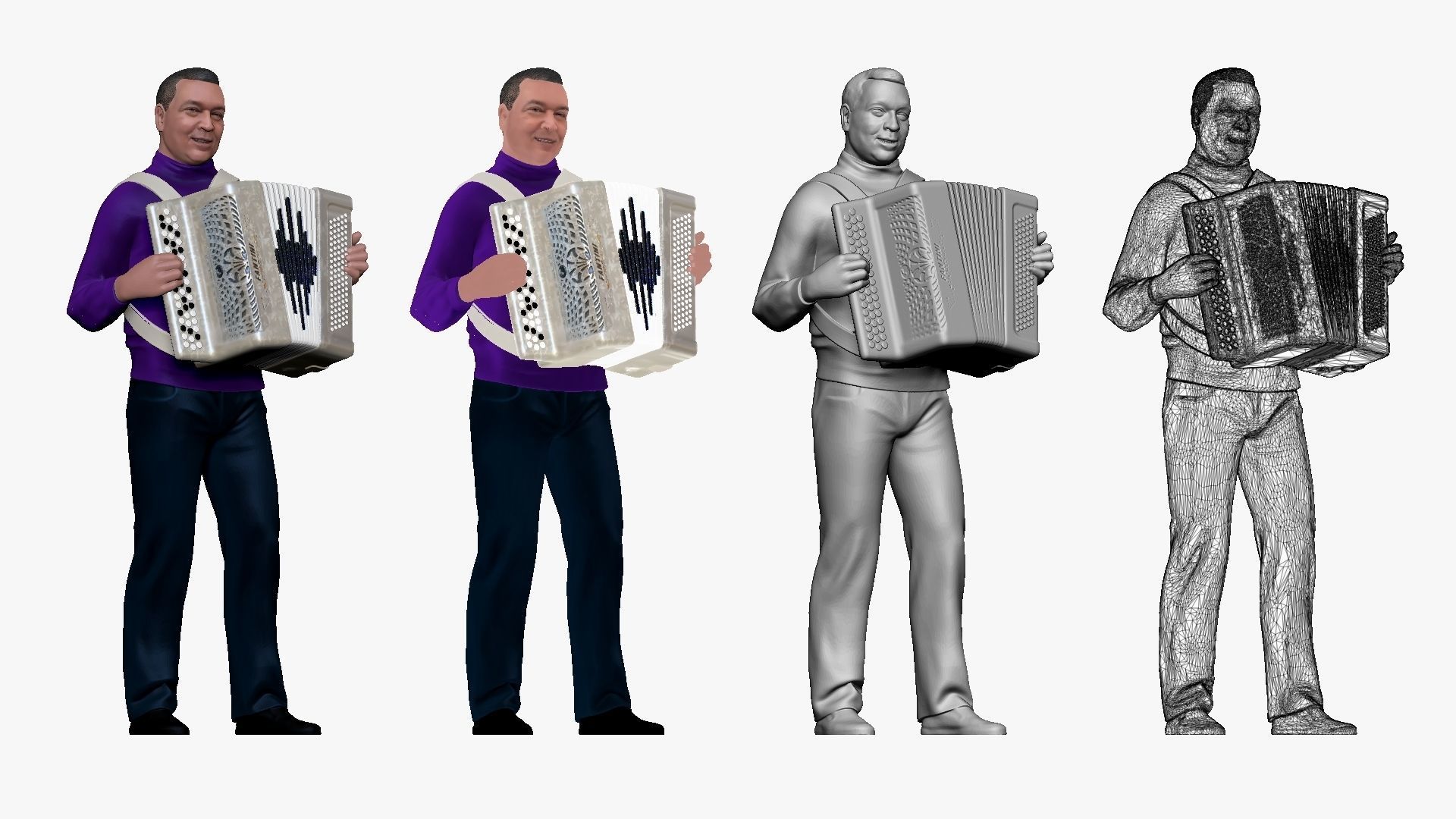 001191 man in purple tshirt and bayan in hands 3dp 3D print model_1