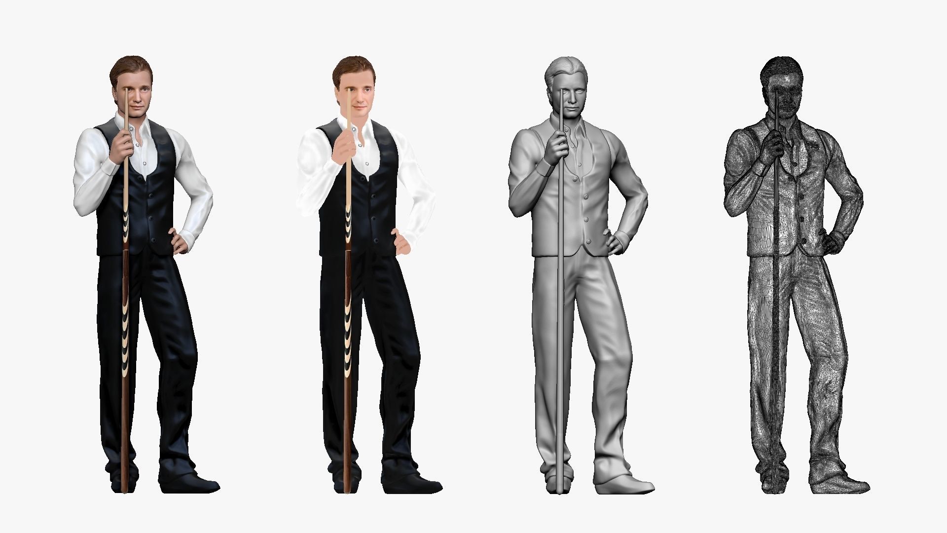 001192 billiard player 3dp 3D print model_1