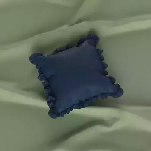 Square Pillow ruffled 3D model