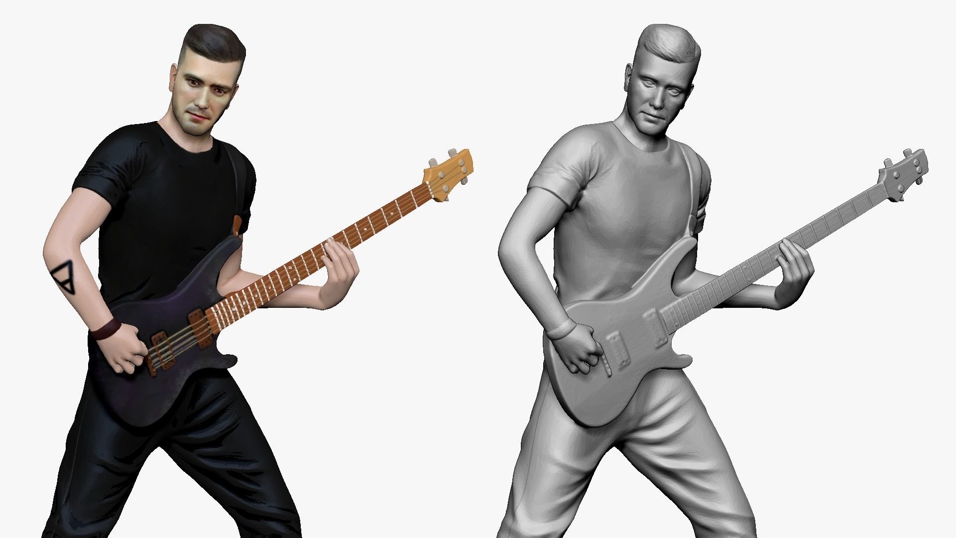 001194 heavy metal bass player 3dp 3D print model_5