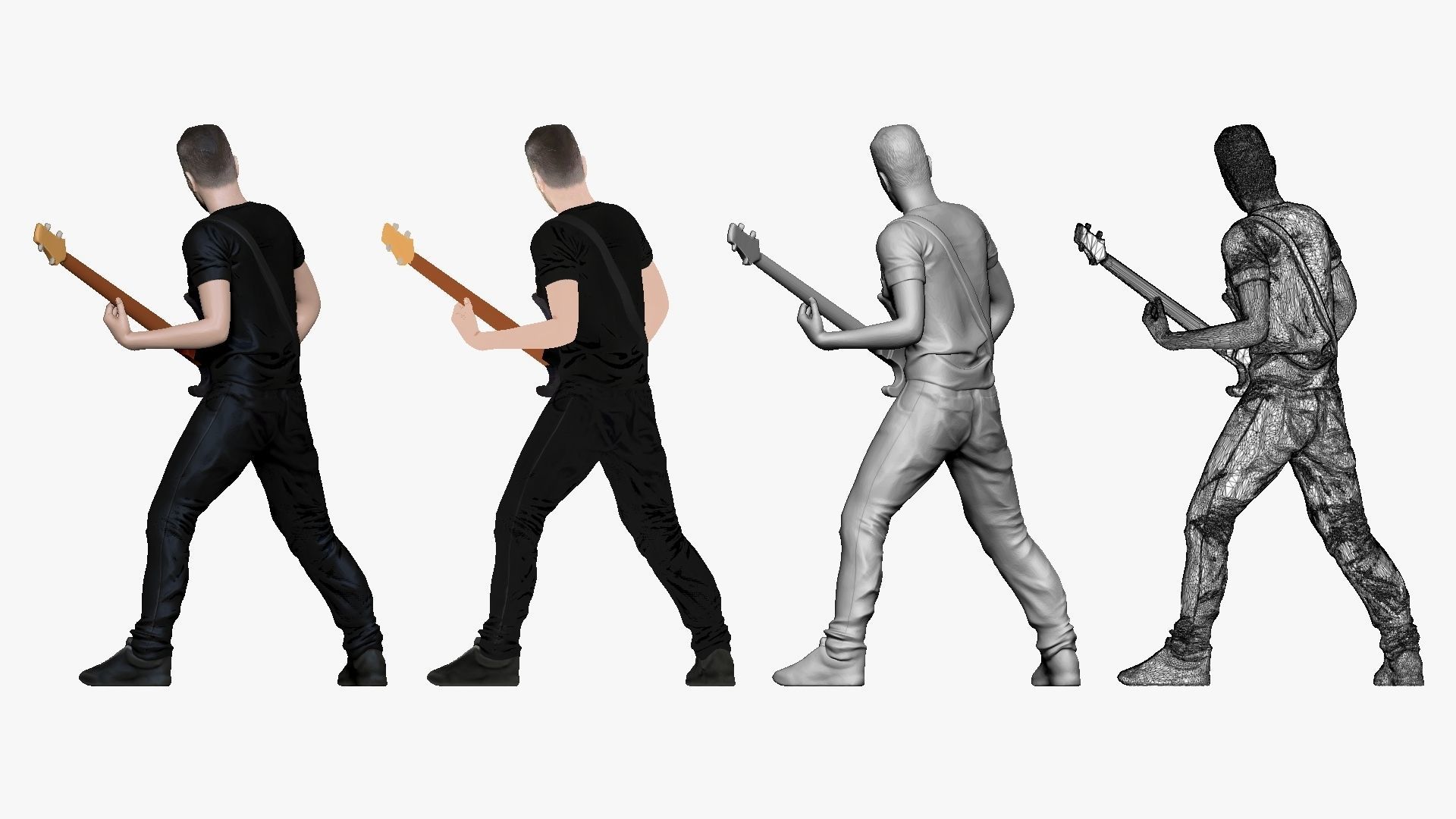 001194 heavy metal bass player 3dp 3D print model_2