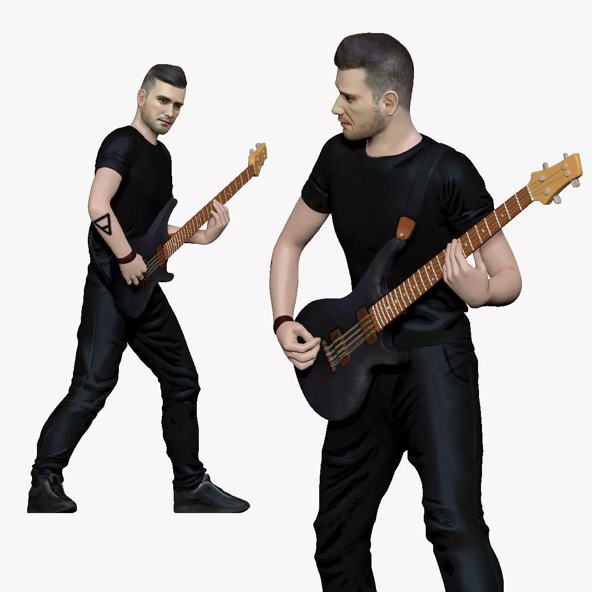 001194 heavy metal bass player 3dp 3D print model_0