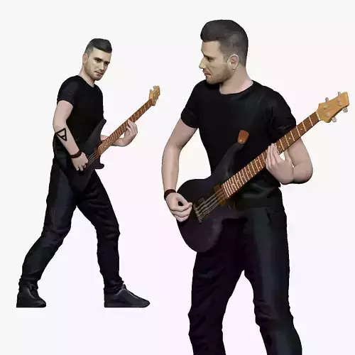 001194 heavy metal bass player 3dp 3D print model