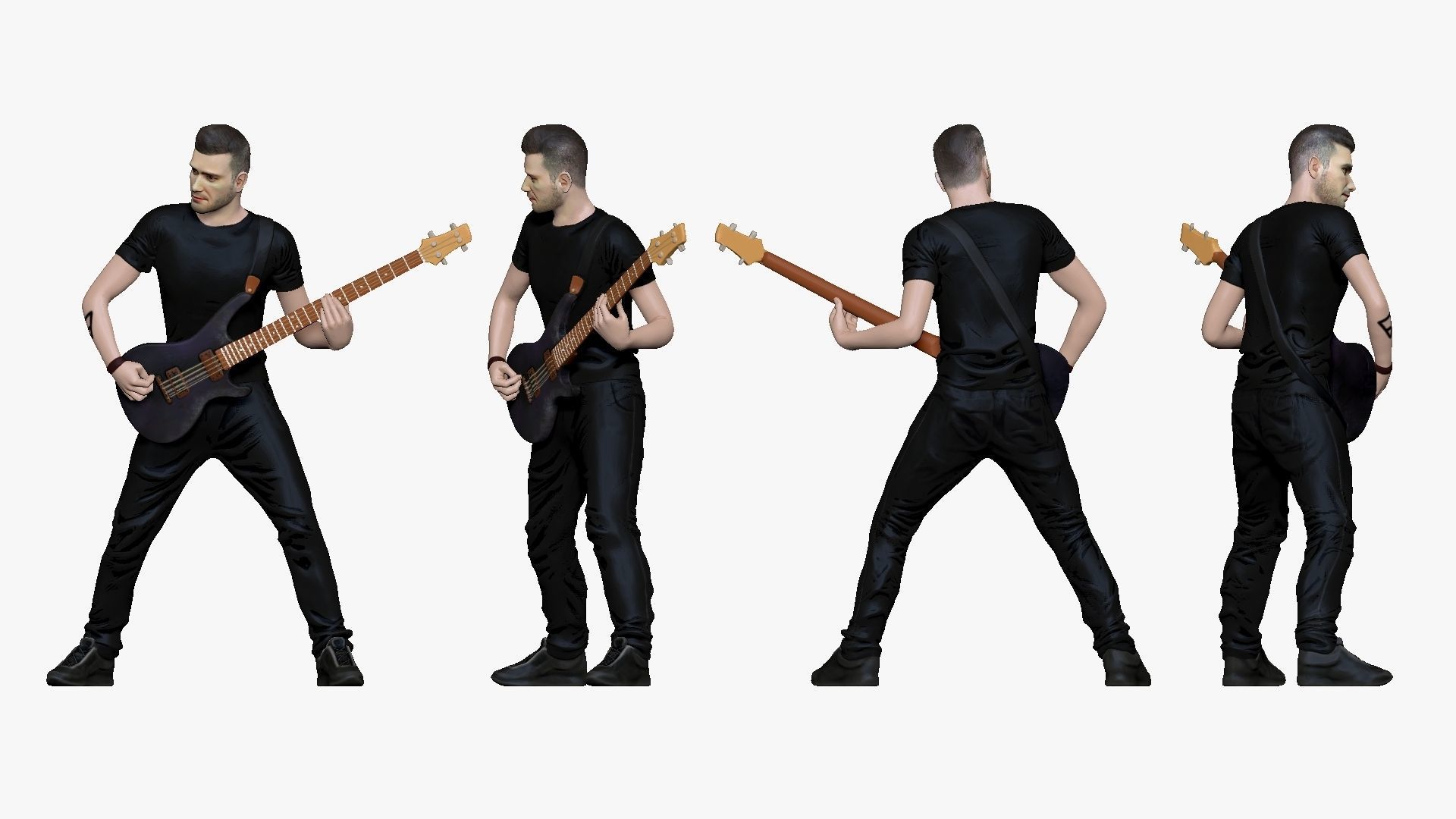 001194 heavy metal bass player 3dp 3D print model_3